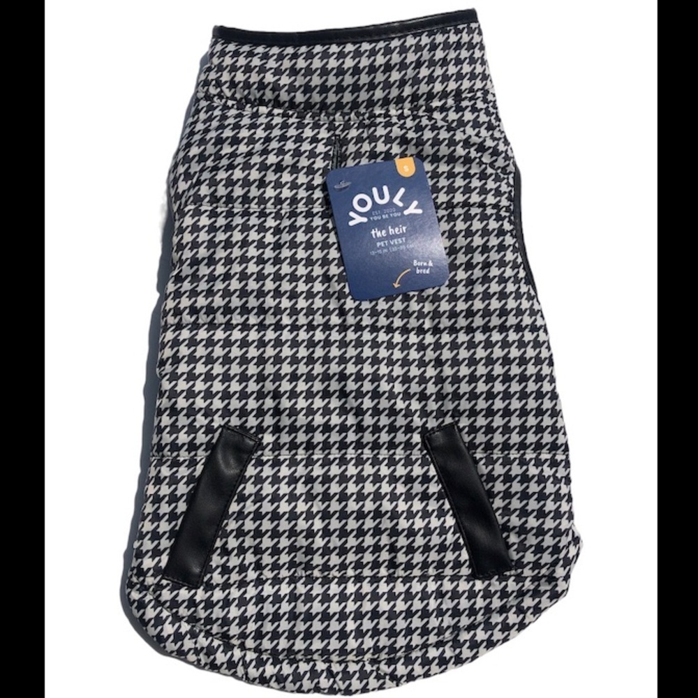 NWT herringbone Youly “the heir” dog vest jacket S